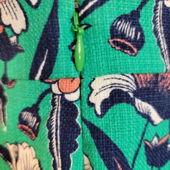 J. Crew Pencil Skirt Womens Size 6 Green Floral Preppy Office Siren Corpwear - Picture 6 of 6